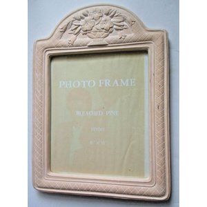 *Art Deco Motif Mauve Pink Peach Carved Bleach Pine Wood 8" x 10" Photo Frame